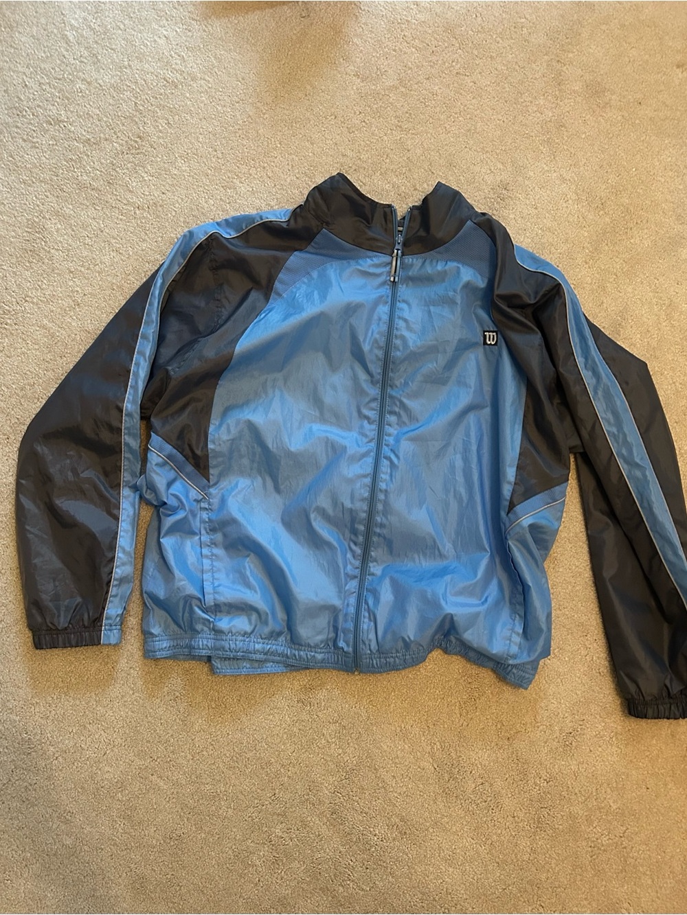 Wilson Light Blue and Black Men's Windbreaker Jacket